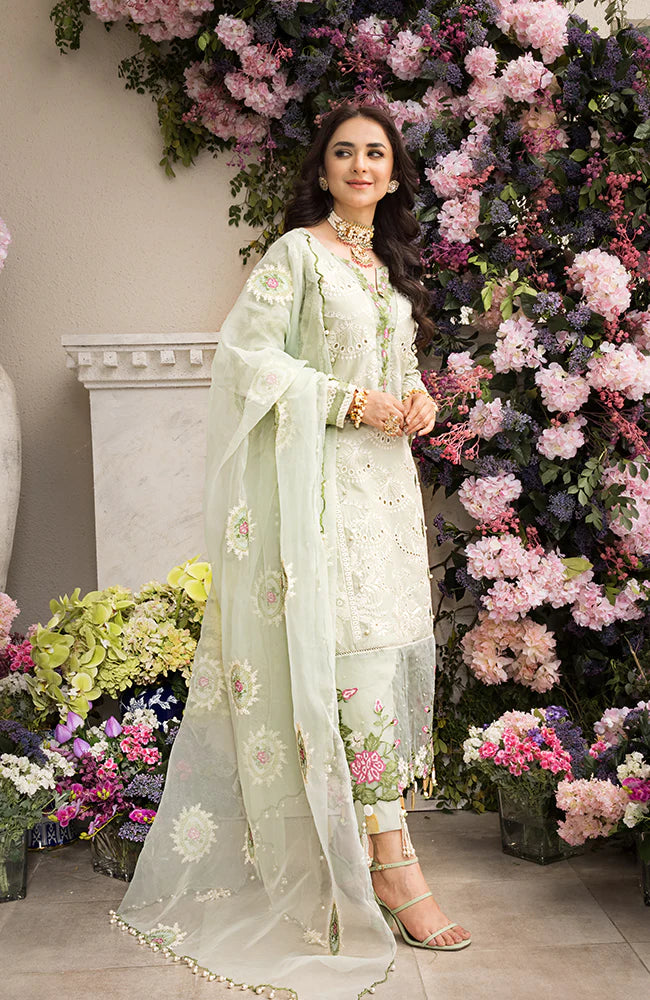 3 Piece Unstitched Luxury Embroidered Lawn-MLL-23-01